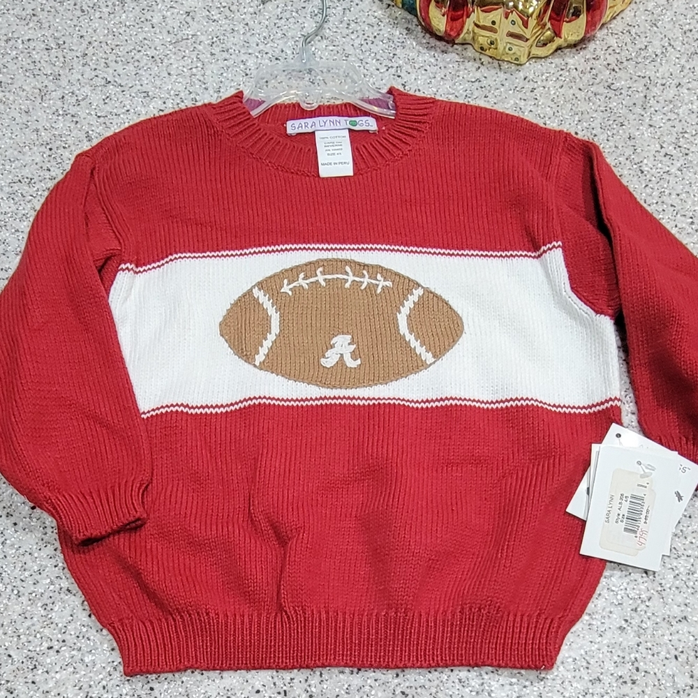 ALABAMA CRIMSON TIDE FOOTBALL Sweater 6/6x NEW NWT